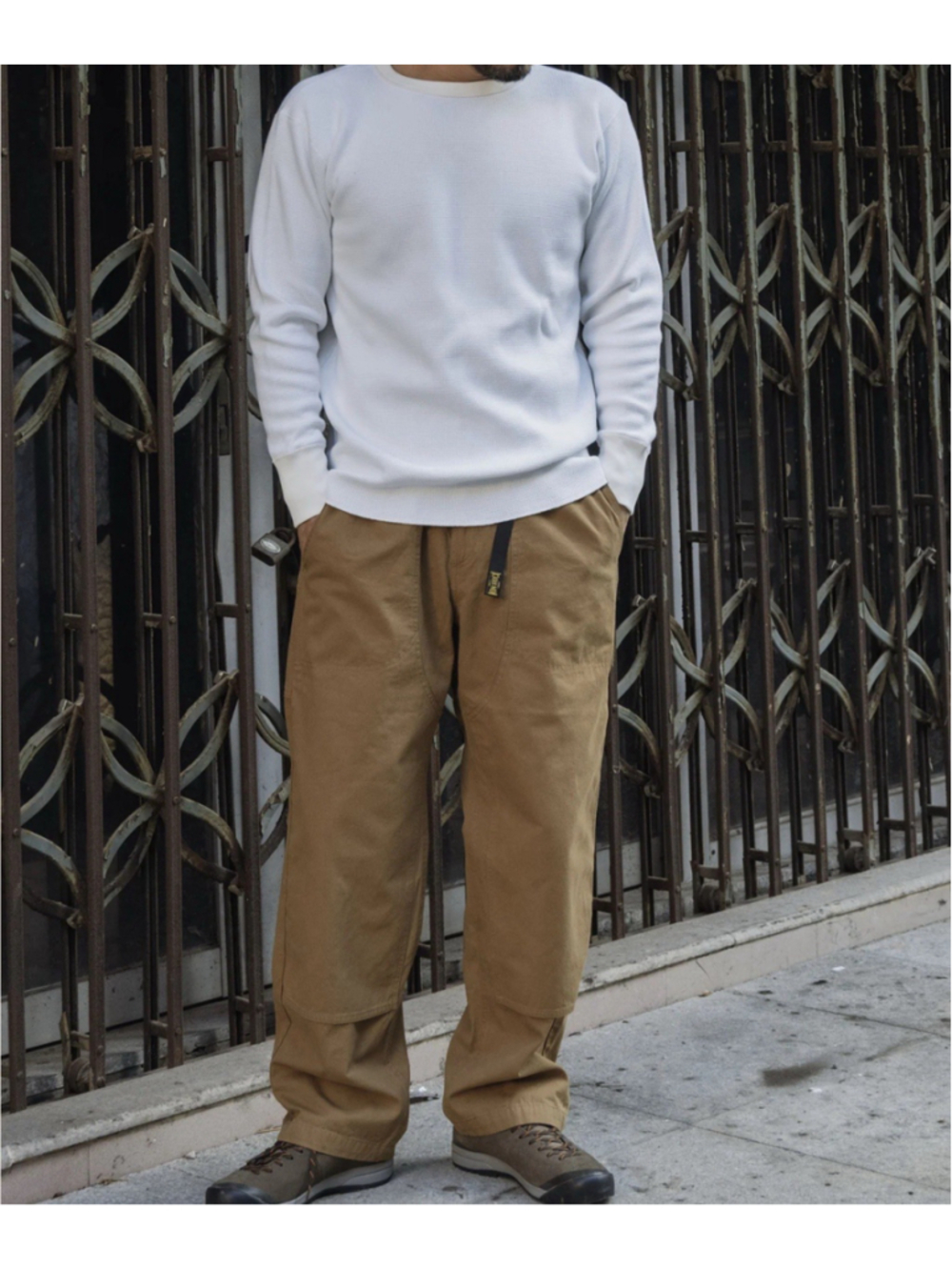 Non Stock Double Knee Canvas Climbing Pants Men Outdoor Cargo Hiking Pant XL